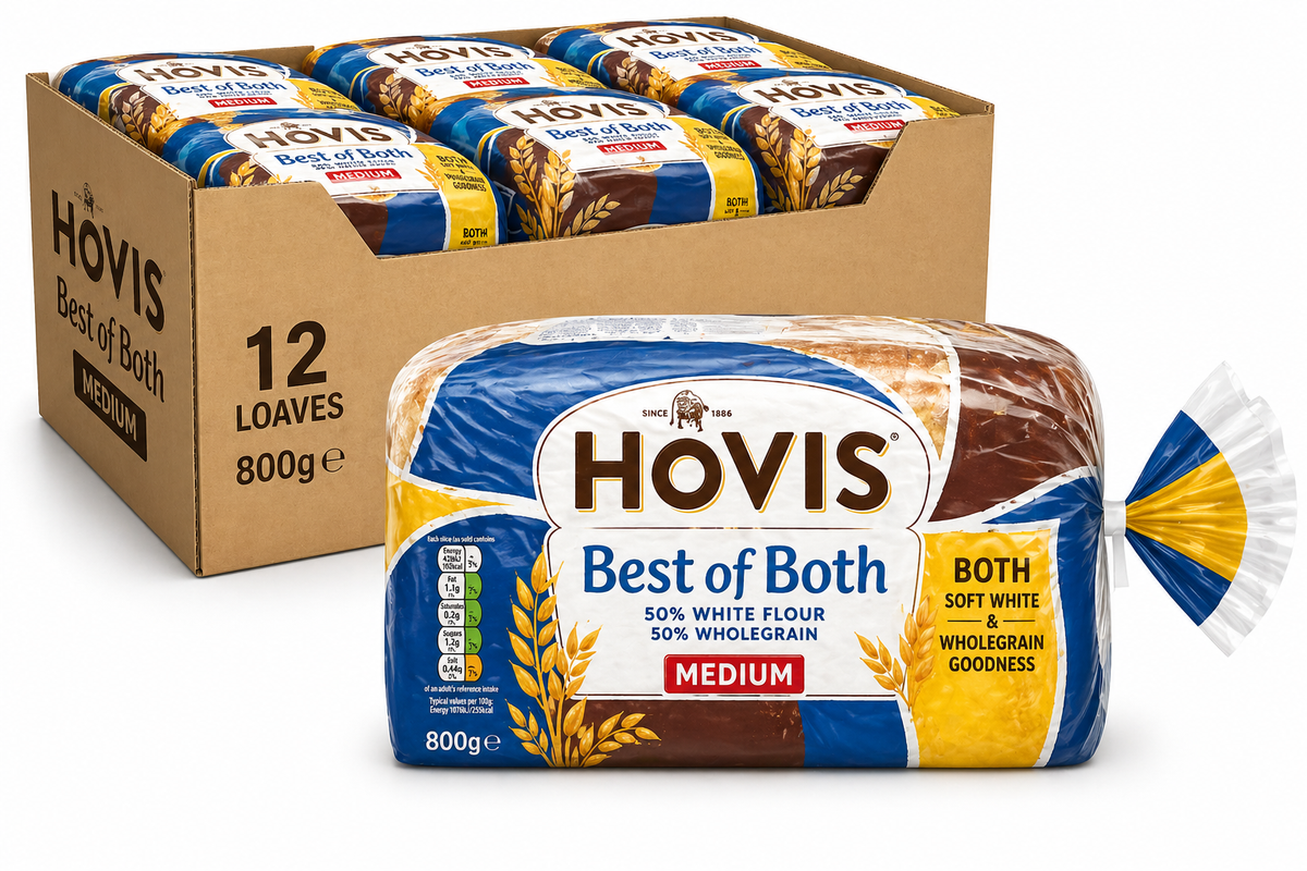 Hovis Best of Both Bread 800g x 12 Loaves