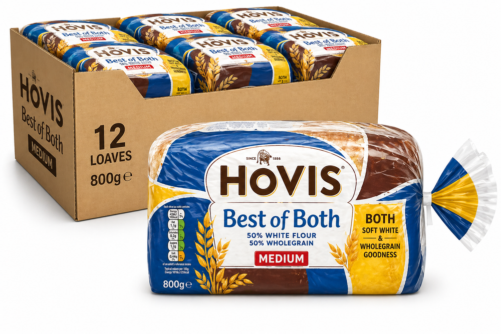 Hovis Best of Both Bread 800g x 12 Loaves