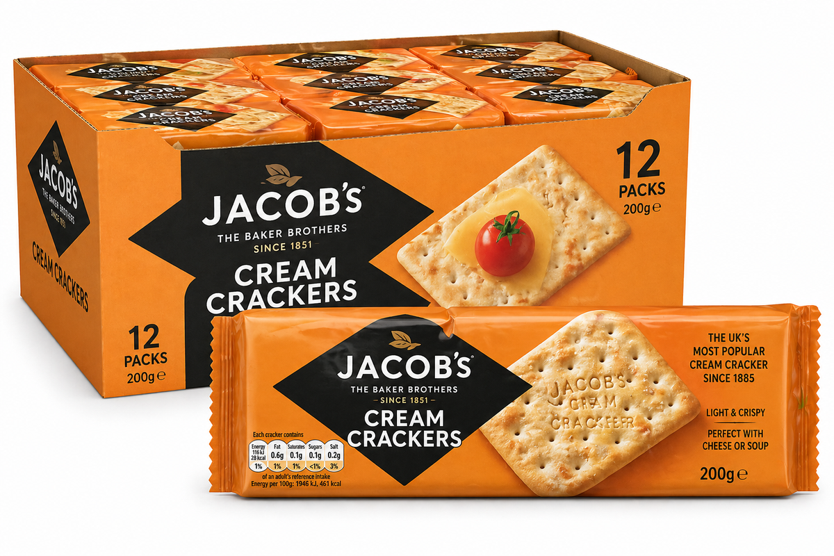 Jacob's Cream Crackers 200g x 12 Packs