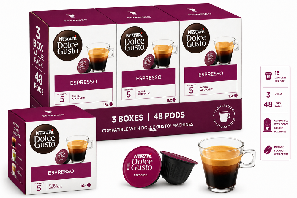 Nescafé Dolce Gusto Espresso Pods 16 Cap x 3 Boxes