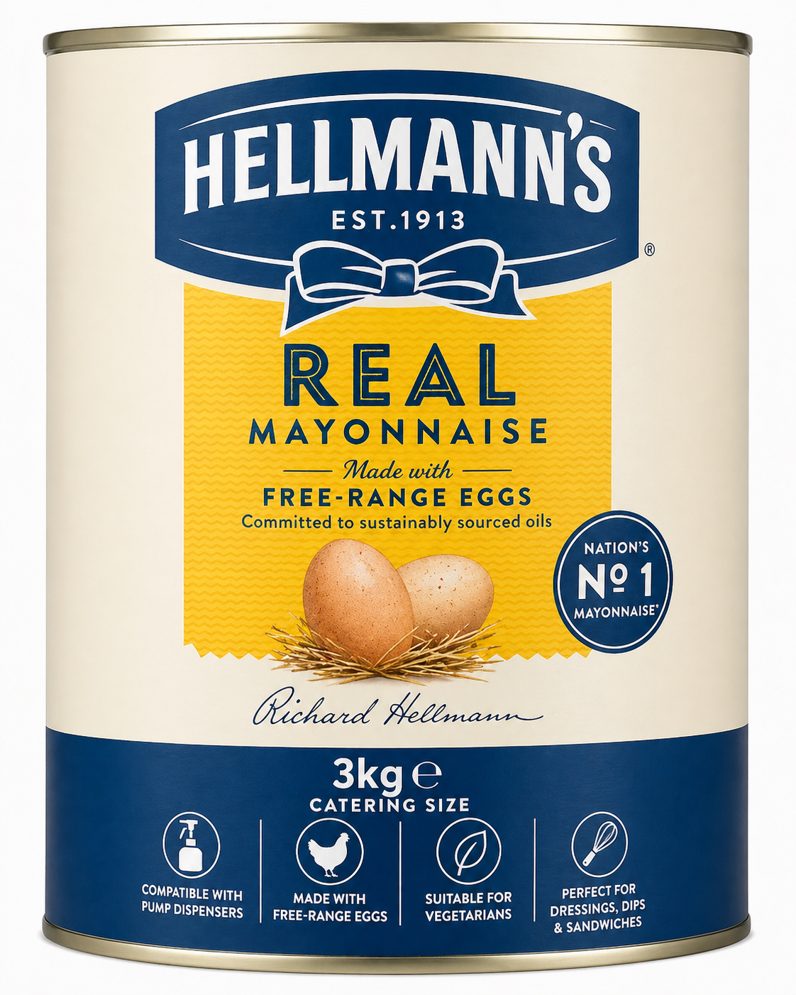 Hellmann's Real Mayonnaise 3kg Catering Tin