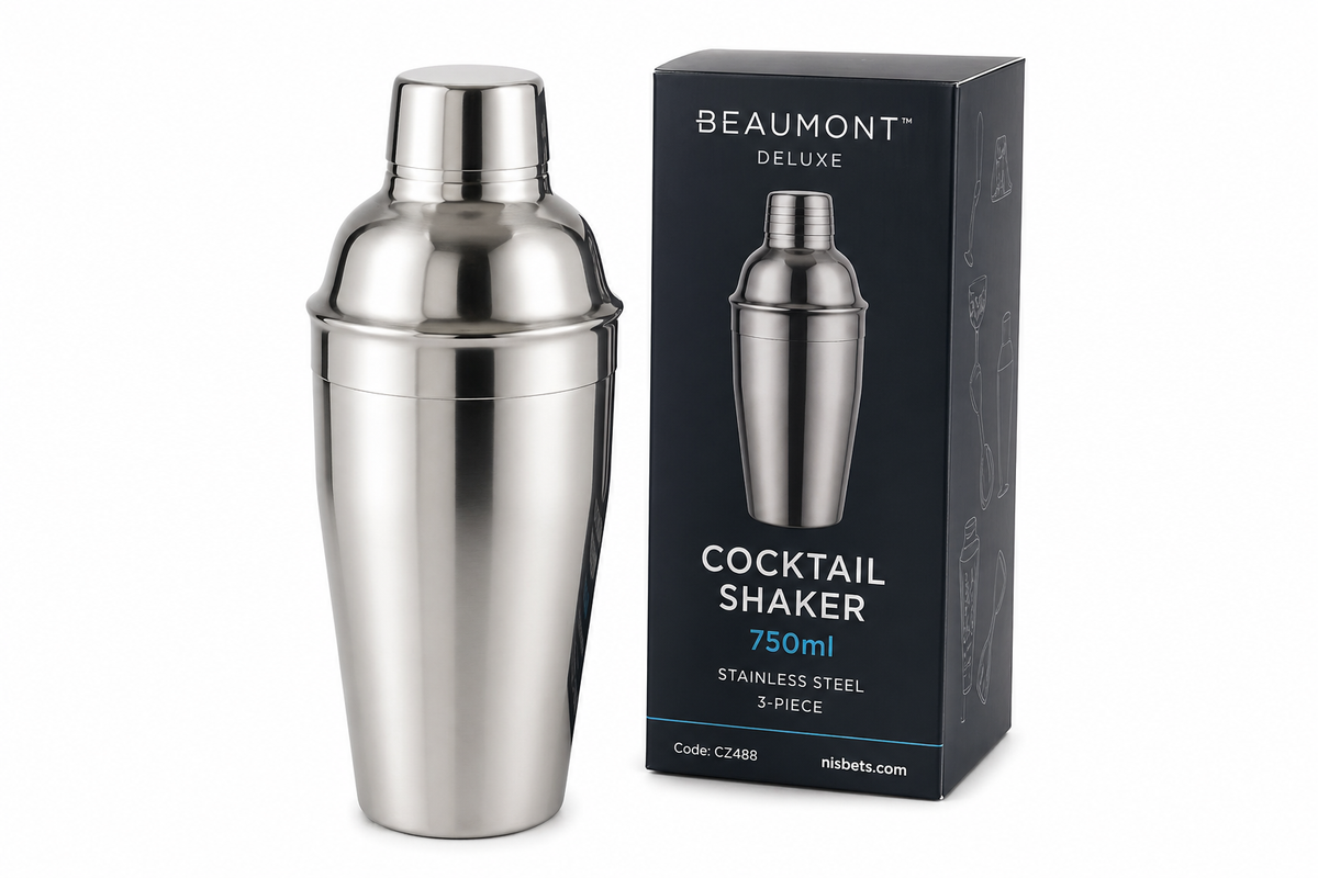 Beaumont Deluxe Stainless Steel Cocktail Shaker 750ml